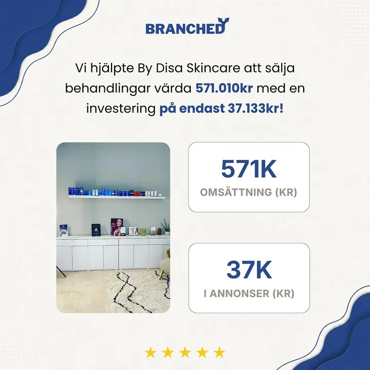 By Disa Skincare: behandlingar värda 571 010 kr för 37 133 kr i annonser