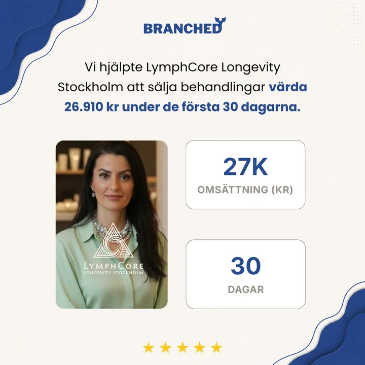LymphCore Longevity Stockholm: behandlingar värda 26 910 kr under de första 30 dagarna